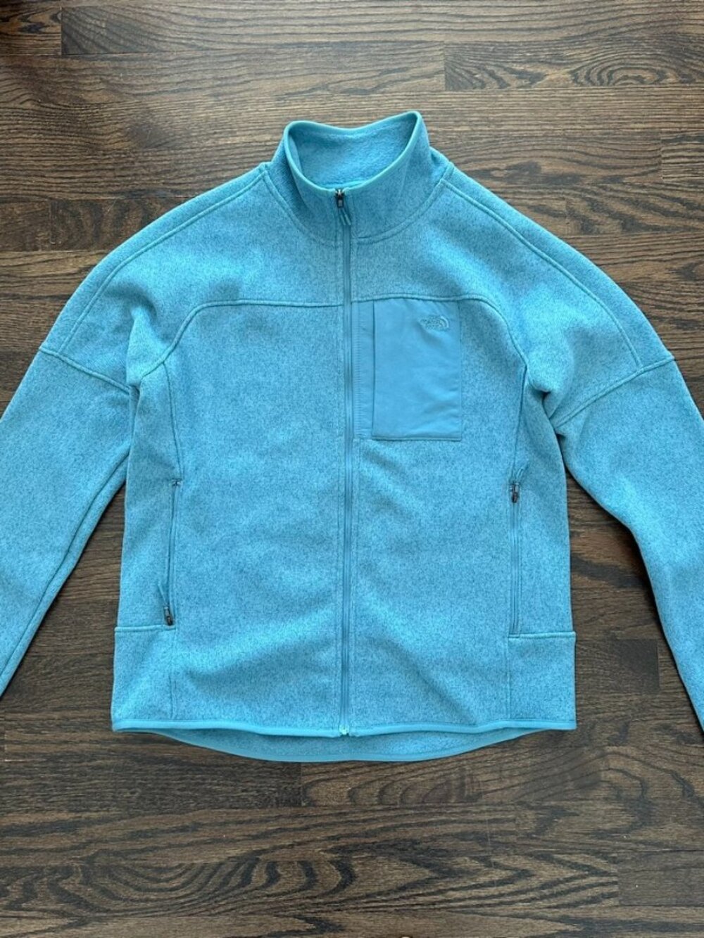 The North Face women's Front Range Fleece Jacket in Algae Blue Heather size M